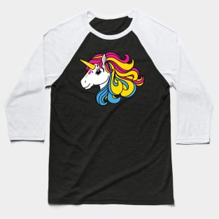 Rainbow Unicorn, Pansexual Pride Baseball T-Shirt